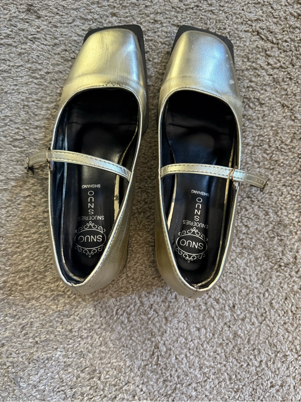 Metallic Gold Mary Jane Flats for Women
